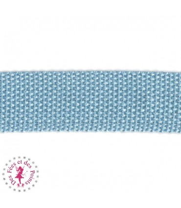Sangle coton - 25 mm - Bleu Clair