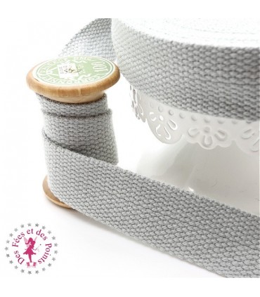 Sangle coton - 25 mm - Gris