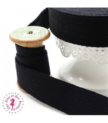 Sangle coton - 25 mm - Noir
