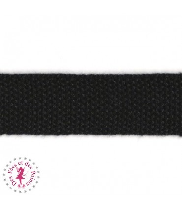 Sangle coton - 25 mm - Noir