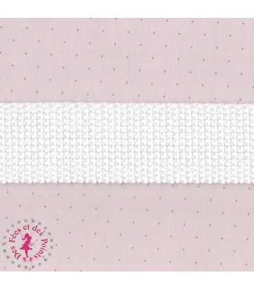 Sangle coton - 25 mm - Blanc