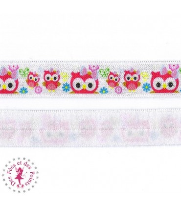 Elastique ruban - Coucou Hibou - 15 mm
