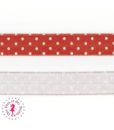 Elastique ruban - Chaperon rouge orangé - 15 mm