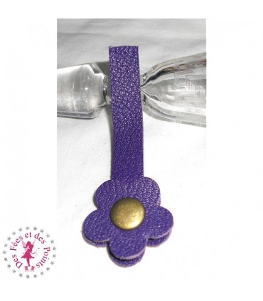 Fermoir en cuir à pression - "Hibiscus"