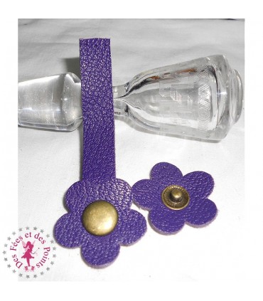 Fermoir en cuir à pression - "Hibiscus"