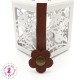 Fermoir en cuir à pression - "Hibiscus" - Chocolat