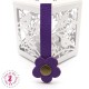Fermoir en cuir à pression - "Hibiscus" - Violet