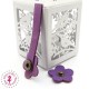 Fermoir en cuir à pression - "Hibiscus" - Violet