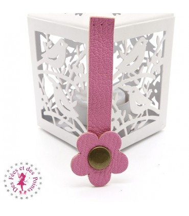 Fermoir en cuir à pression - "Hibiscus" - Rose