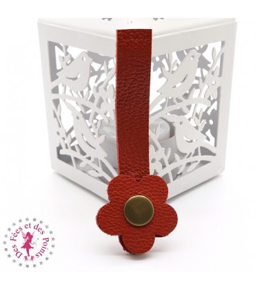 Fermoir en cuir à pression - "Hibiscus" - Rouille