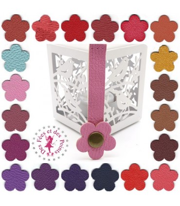 Fermoir en cuir à pression - "Hibiscus"