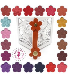 Fermoir en cuir à pression - "Marguerite"