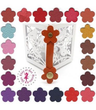 Fermoir en cuir à pression - "Marguerite"