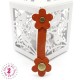 Fermoir en cuir à pression - "Marguerite" - Orange Hermès