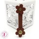 Fermoir en cuir à pression - "Marguerite" - Chocolat