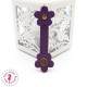 Fermoir en cuir à pression - "Marguerite" - Violet