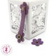 Fermoir en cuir à pression - "Marguerite" - Violet