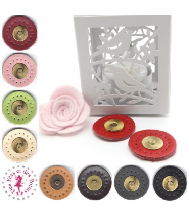 Fermoir en cuir aimanté - Rond