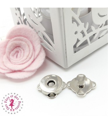 Aimant à coudre - Carré - 14 mm - Argent