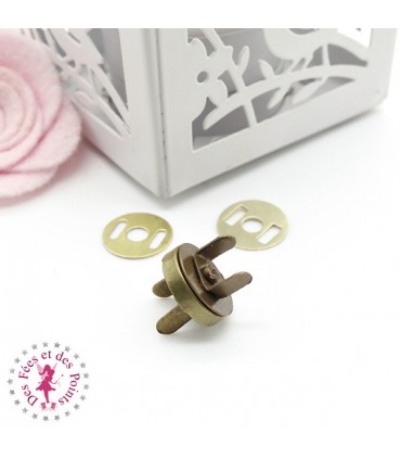 Fermoir magnétique / Aimant - Rond - 14 mm - Bronze