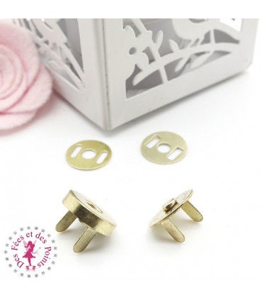 Fermoir magnétique / Aimant - Rond - 14 mm - Or