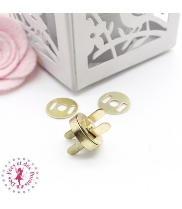 Fermoir magnétique / Aimant - Rond - 14 mm - Or