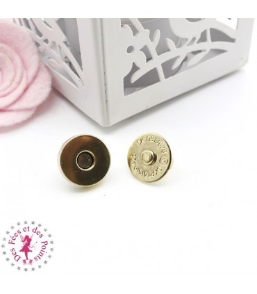 Fermoir magnétique / Aimant - Rond - 14 mm - Or
