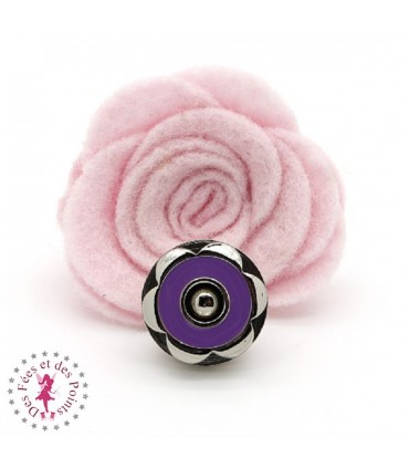 Fermoir magnétique / Aimant - Fleur en couleur - Violet