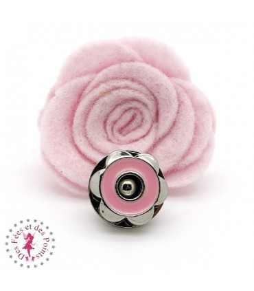 Fermoir magnétique / Aimant - Fleur en couleur - Rose