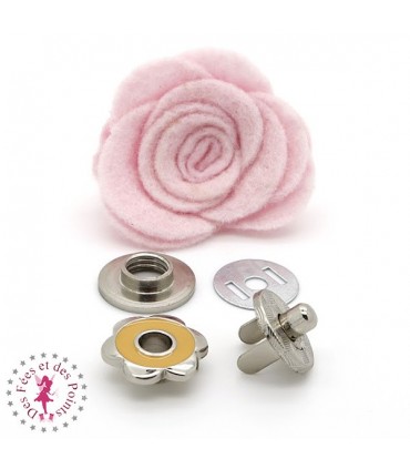 Fermoir magnétique / Aimant - Fleur en couleur - Sable