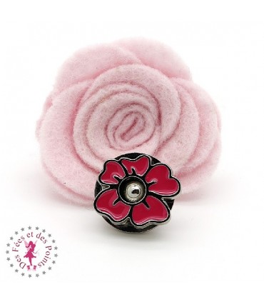 Fermoir aimanté / Aimant - Fleurette en couleur - Fuchsia