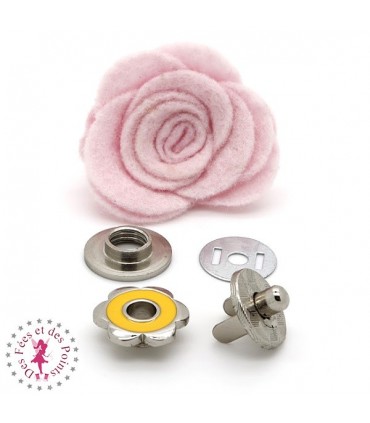 Fermoir magnétique / Aimant - Fleur en couleur - Tournesol