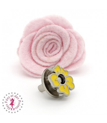 Fermoir aimanté / Aimant - Fleurette en couleur - Tournesol