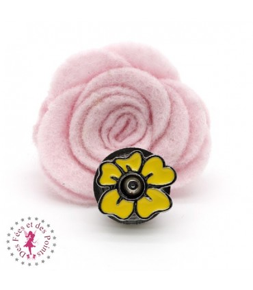 Fermoir aimanté / Aimant - Fleurette en couleur - Tournesol