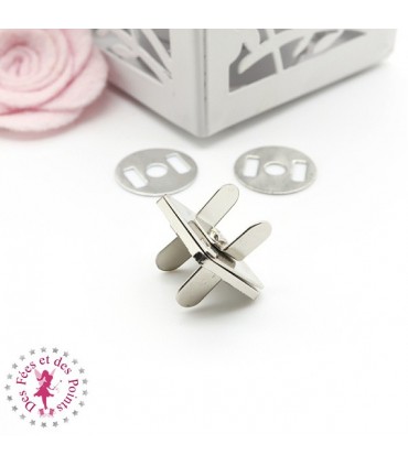 Fermoir magnétique / Aimant - Carré - 18 mm - Argent