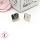 Fermoir magnétique / Aimant - Carré - 15 mm - Argent
