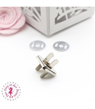 Fermoir magnétique / Aimant - Carré - 15 mm - Argent