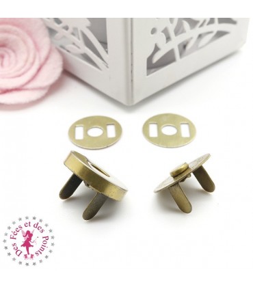 Fermoir magnétique / Aimant - Rond - 18 mm - Bronze