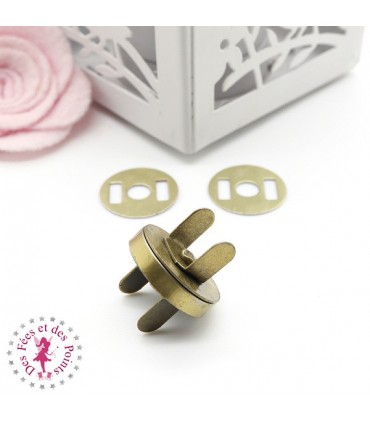 Fermoir magnétique / Aimant - Rond - 18 mm - Bronze