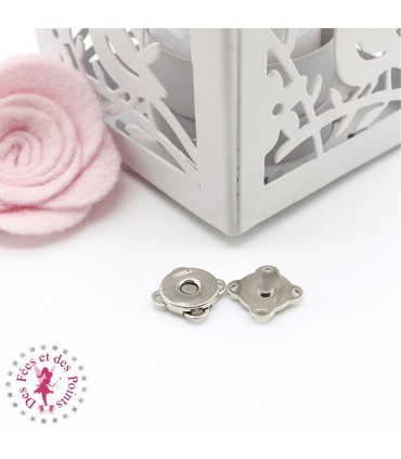 Aimant à coudre - Carré - 10mm - Argent