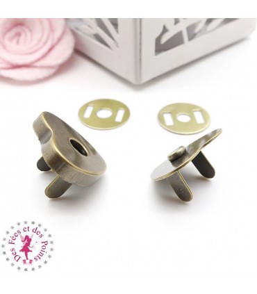 Fermoir magnétique / Aimant - Coeur - 24 mm - Bronze antique