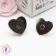 Fermoir magnétique / Aimant - Coeur - 24 mm - Bronze Antique / Argent