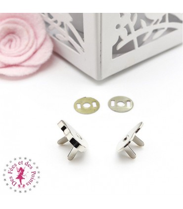 Fermoir magnétique / Aimant - Coeur  - 15 mm - Argent