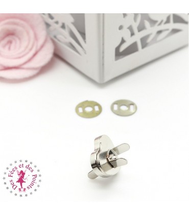 Fermoir magnétique / Aimant - Coeur  - 15 mm - Argent