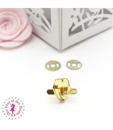 Fermoir magnétique / Aimant - Coeur  - 15 mm - Or
