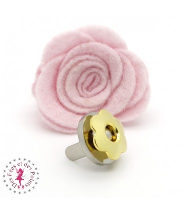 Fermoir magnétique / Aimant  "Fleur métallique" - Or