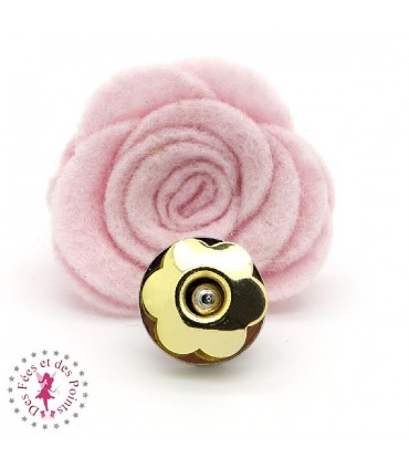 Fermoir magnétique / Aimant  "Fleur métallique" - Or