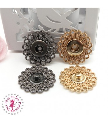 Pression métallique - "Dentelle" - 25 mm