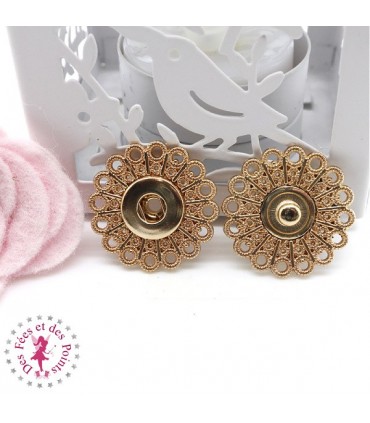 Pression métallique - "Dentelle" - 25 mm - Or