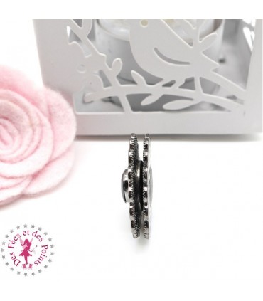 Pression métallique - "Dentelle" - 25 mm - Gun Metal